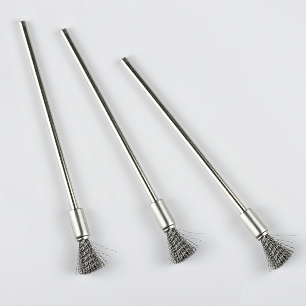 Brosse de roue en fil d&#39;acier inoxydable 3 pièces/ensemble, outil rotatif pour Mini perceuse Dremel polissage Dremel bobine atomiseur nettoyage