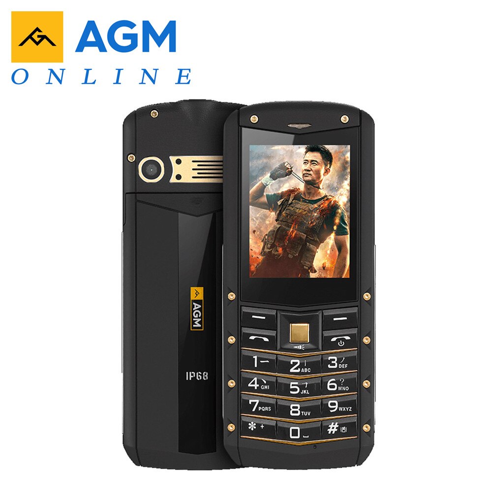 Agm  m2 ip68 2g gsm funktion ulåst telefon tri-proof 2.4 - tommer  sc6531da 32mb+32mb 0.3mp bageste kamera 1970 mah batteri mobiltelefon
