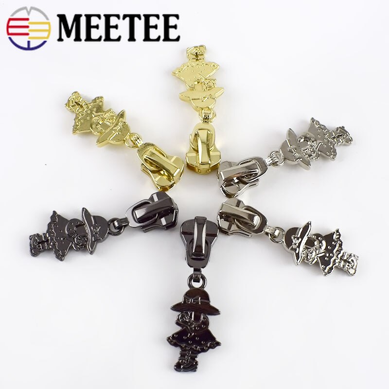 10pc Meetee 3 #5 # Cursore Della Cerniera per il Metallo Resina Chiusure Lampo cerniera lampo kit di Riparazione Cappotto FAI DA TE Del Raccoglitore Valigia cerniera lampo estrattore Testa Su Misura Strumento