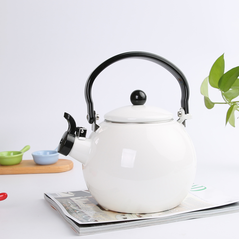 Japanese style thickening porcelain enamel whistle water tea kettle cold kettle Chinese medicine kettle gas cooker household