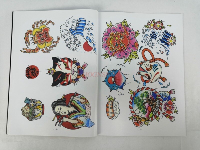Tatovering bog tatovering manuskript bøger atlas udstyr japansk traditionel old school stil fatal tegneseriefigur