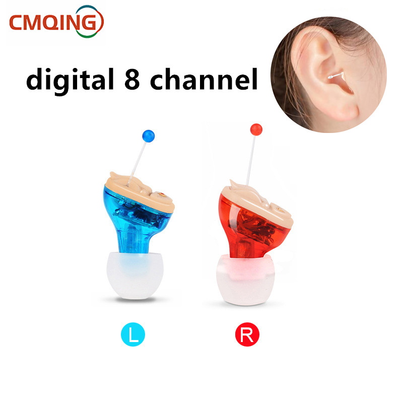 8 Channels Hearing Aids Small Inner Ear Invisible Hearing Aid Adjustable Wireless Mini CIC Left/Right Ear Best Sound Amplifier