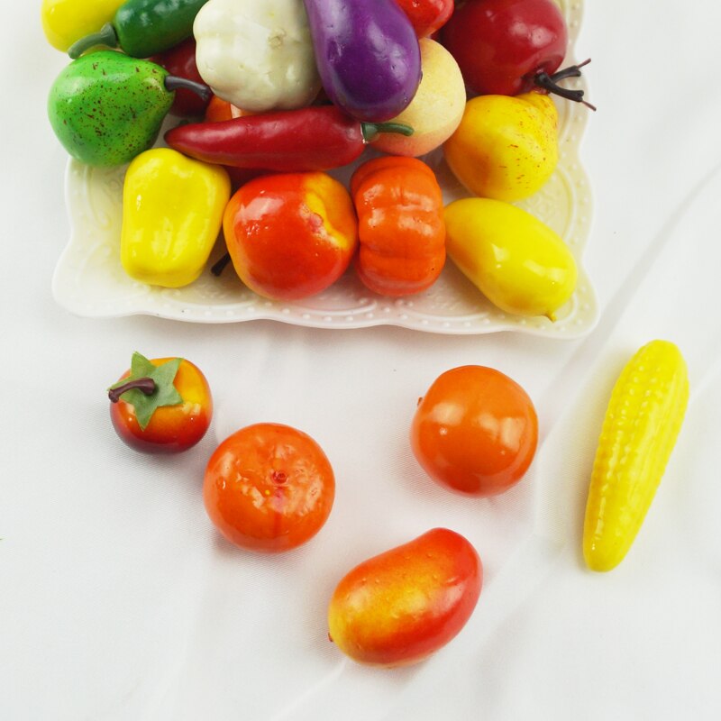 20pcs Simulation Small Fruits Mini Fruits and Vegetables Models DIY Handmade Props Kindergarten Teaching Aids Home Decoration