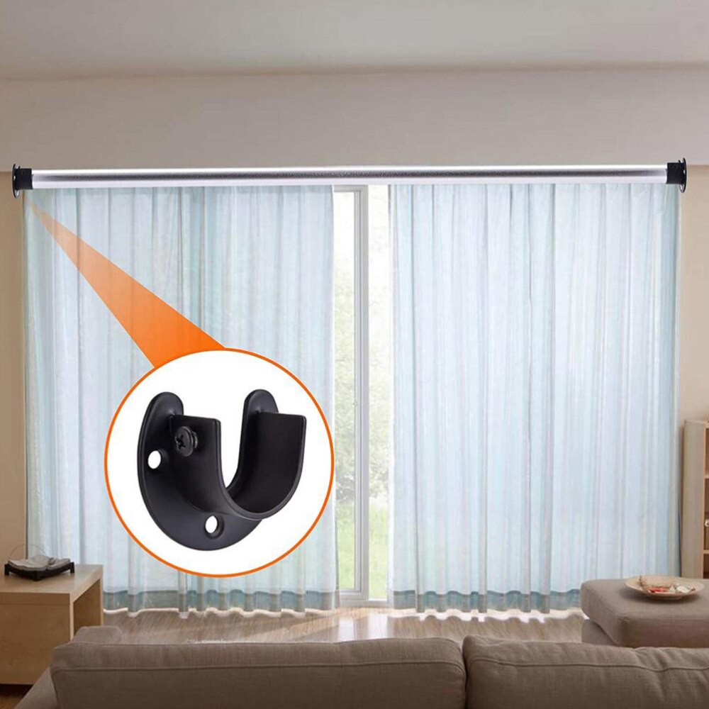 1Set Shower Curtain Rod Socket Closet Pole Socket Rod Base Pole Socket Home Supply for Bathroom Installation