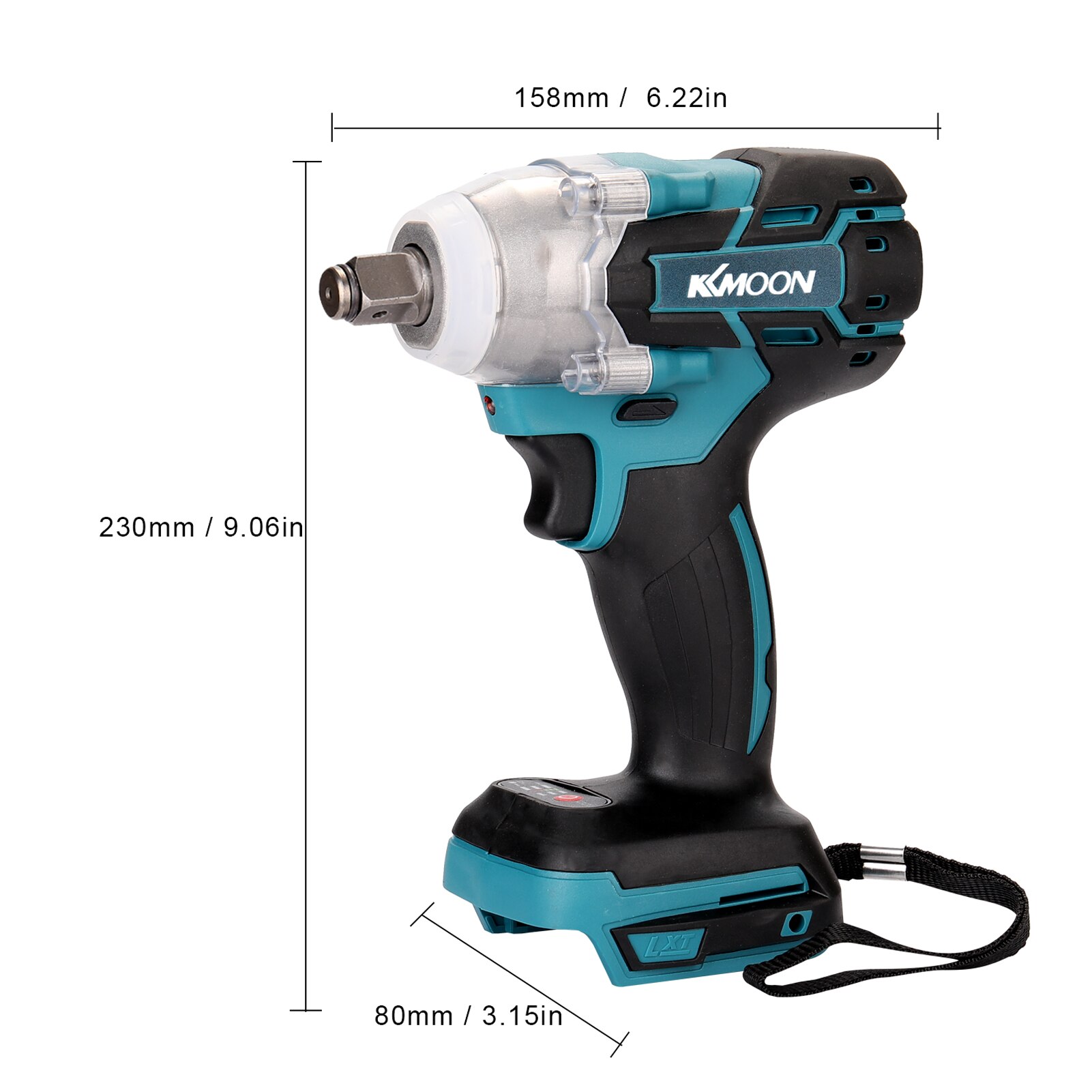 18V Cordless Impact Wrench Screw Driver Brushless Motor High Torque Electric Wrench with Battery and Charge Device