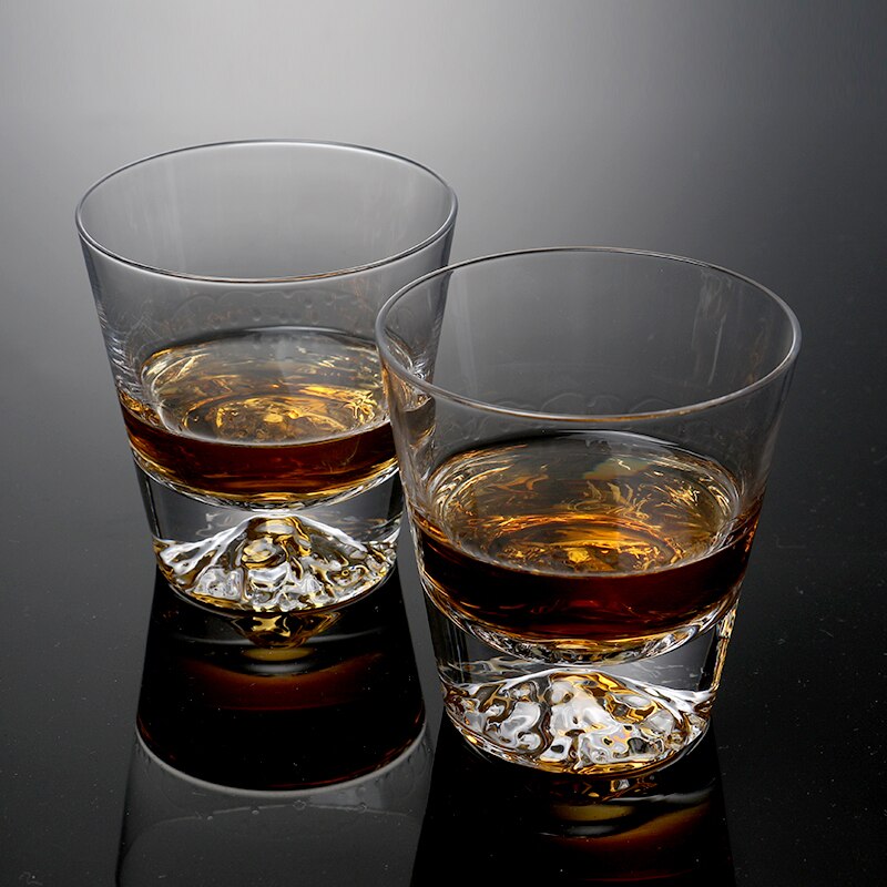 Set  of 2 250ml tunga bas whiskyglas set blyfritt kristall miljövänligt whiskyglas med för barfest 8.5oz