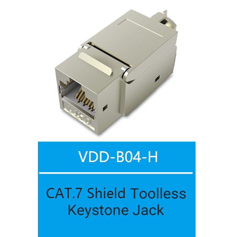 Cat7 Ethernet Connector CAT6/CAT5e RJ45 Modular Ethernet Cable Head Plug Gold-plated Cat 7 Shield Network Connector for Lan Cabl: VDD-B04-H