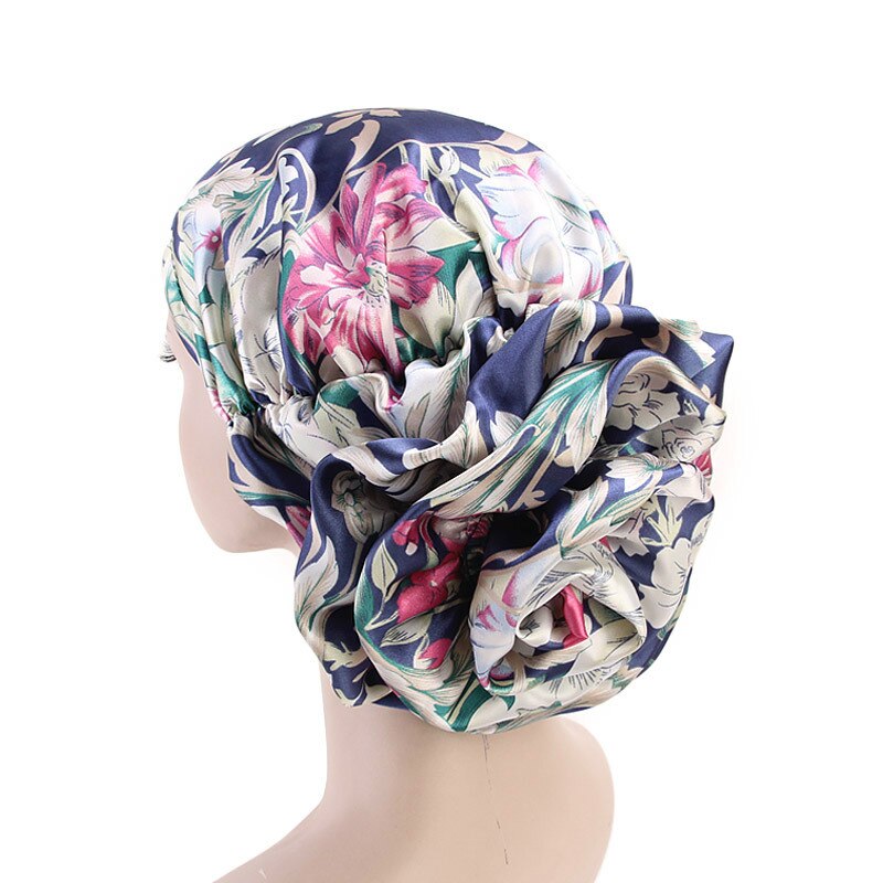 Grande fleur musulmane Hijab écharpe femmes perte de cheveux casquette Beanie Skullies Cancer chimio casquette islamique indien chapeau couverture tête écharpe Bonnet