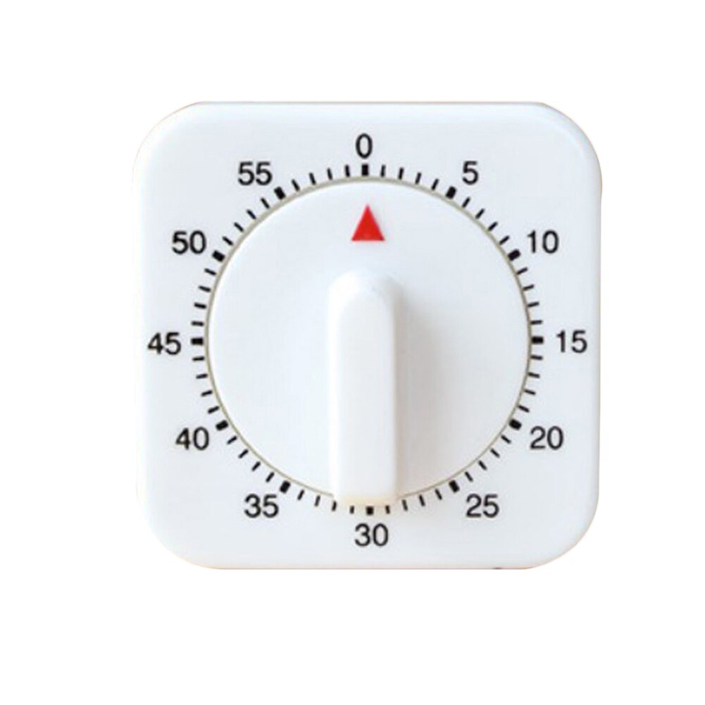 60 Minutes Kitchen Timer Count Down Alarm Reminder White Square Mechanical Timer for Kitchen JAN88