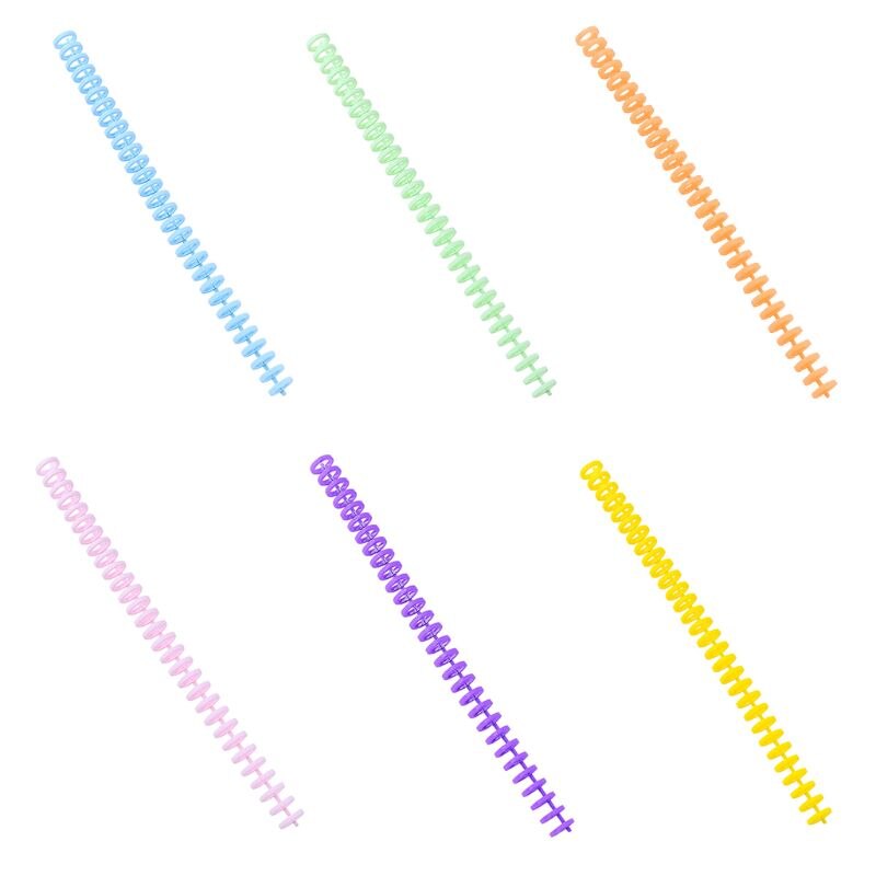 5pcs Plastic Loose Leaf Link Spiral Spring Binder Ring for 30 Holes A4 Notebook