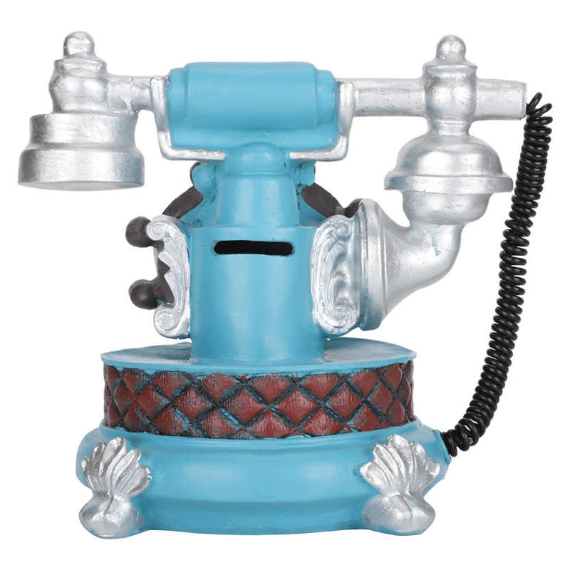 antique Antique Telephone Ornaments Retro Phone Shape Piggy Bank Home Resin Decoration garden decoration