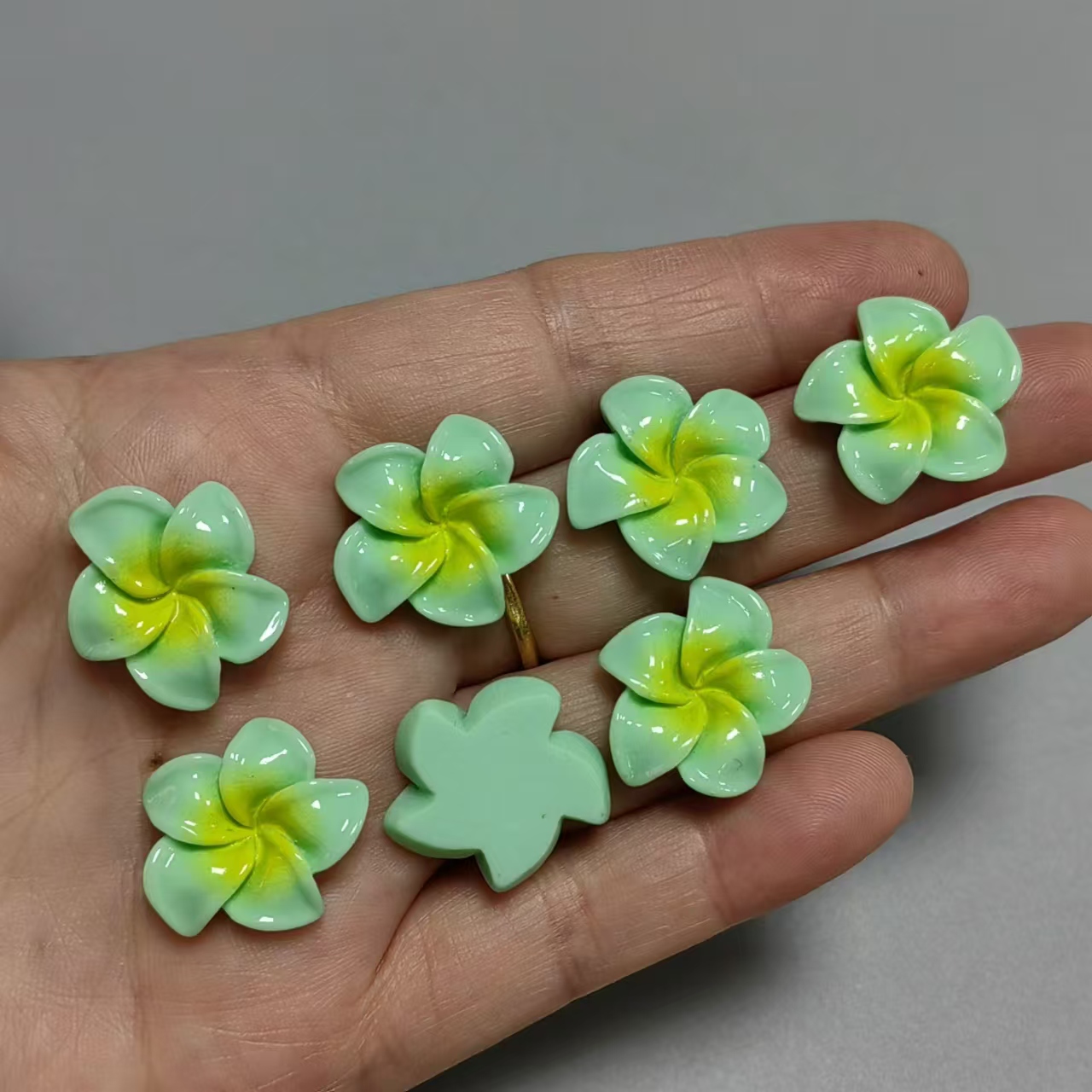 10 Uds. De resina fresca, flor colorida, accesorios de pegamento en crema DIY, hebilla de zapato hecha a mano, Clip para el pelo, decoración de funda de teléfono, dijes artesanales: Negro