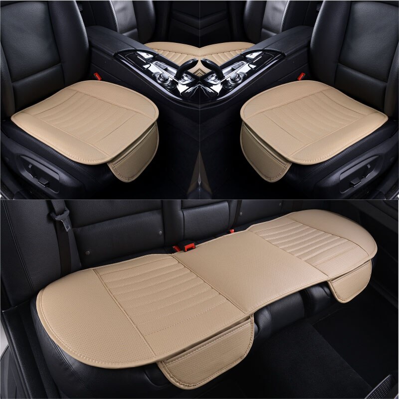 Ultra-luksus bilsædeovertræk fire sæsoner bageste pu læderpude, beskyttelsesmåttepude auto tilbehør universel størrelse