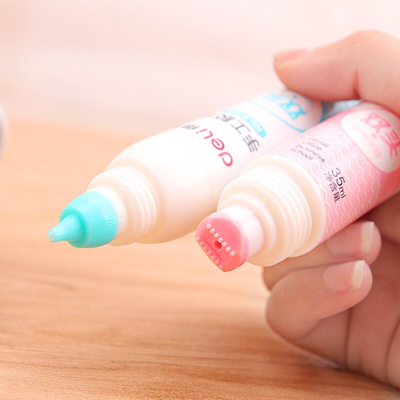 35ML Double-end White Liquid Glue Student Non-toxi Washable Handwork Paper Crafts Adhesive Tool School Office Supply Stationery