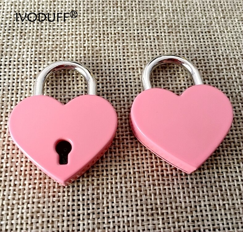 1 pièce coeur rétro métal mini cadenas sac valise valise clé serrure avec clé