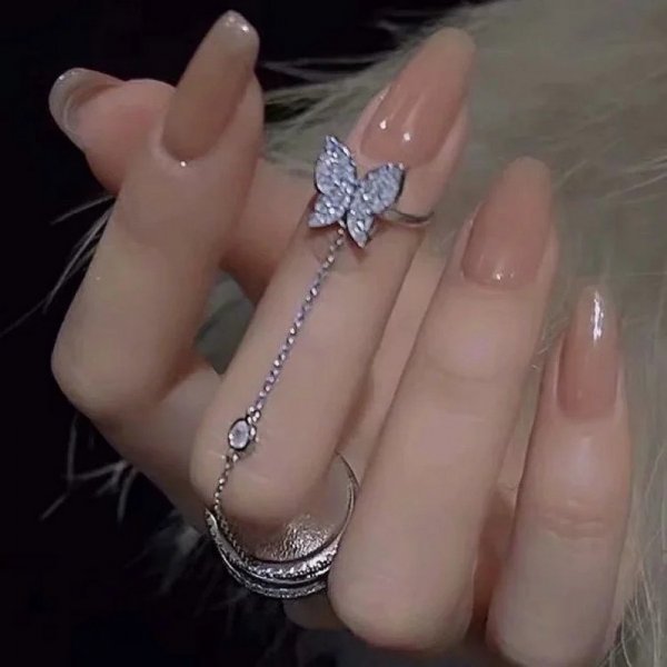 Silber Farbe Tanzen ziehen um Schmetterling Ringe zierlich Insekt Minimalistischen Ringe Für Frauen Französisch Jewlery 2022 Trend Anillos: Stil2