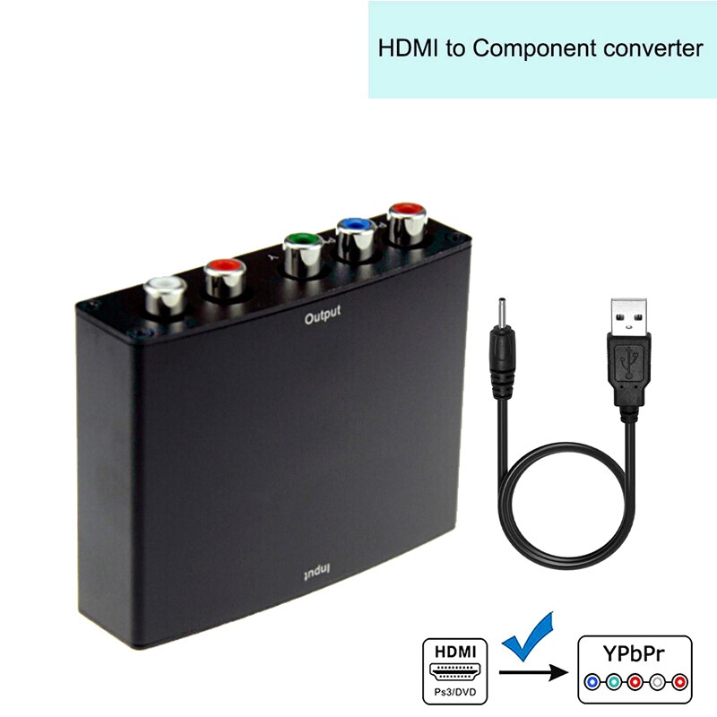 HDMI to RGB VGA 5RCA component converter HDMI to component Ypbpr converter Scaler HDMI in to Tpbpr out for PS4 apple TV DVD: HD to component only