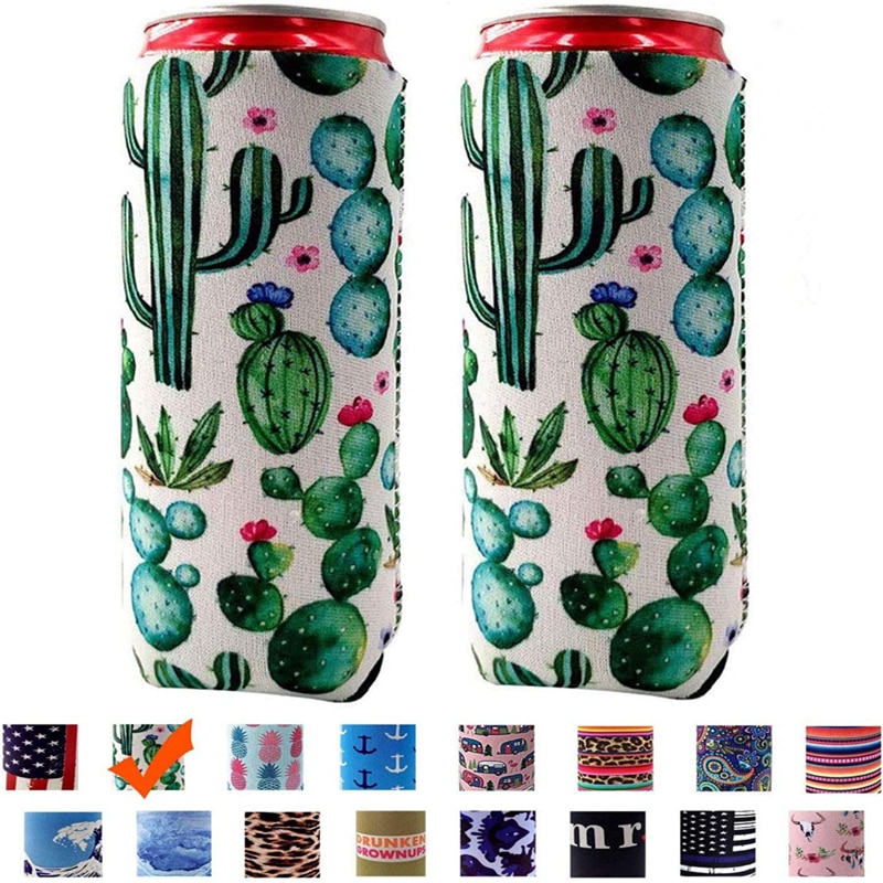 Neopreen Slanke Bier Kan Koeler Tall Stompe Houder Opvouwbare Stubby Houders Bier Koeler Tassen Past 12Oz Drinken &amp; Beer