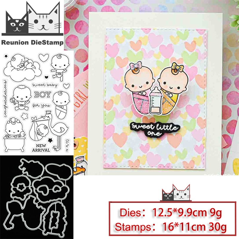 Reunion boy baby Metal Cutting Dies and Stamps Stencil for DIY Scrapbooking Photo Album Embossing Decorative Craft Die