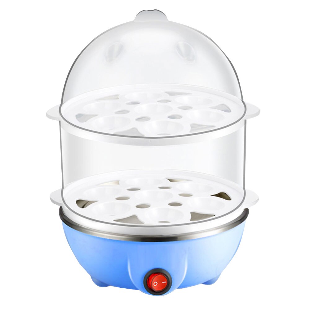 Electric Egg Steamer Double-Deck 220V Steel Home Pot Eggs Cooking Tools: Blue