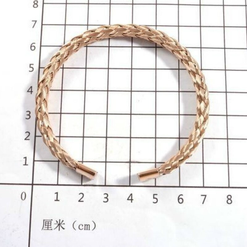 Enkle par armbånd mænd kvinder trendy flettet rustfrit stell åbent armbånd armbånd til mænd kvinder festival smykker