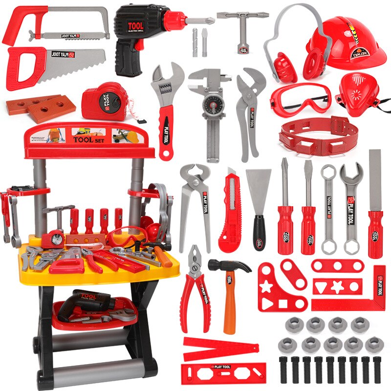 Juego de destornilladores para niños y niñas, Kit de herramientas de juego de simulación, caja de 3 años, llave inglesa, de taladro