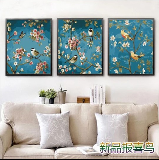 Peinture par numéros art peinture par numéro annonciation oiseaux paysage oiseaux et fleurs deux oiseaux peintures par numéros sur toile