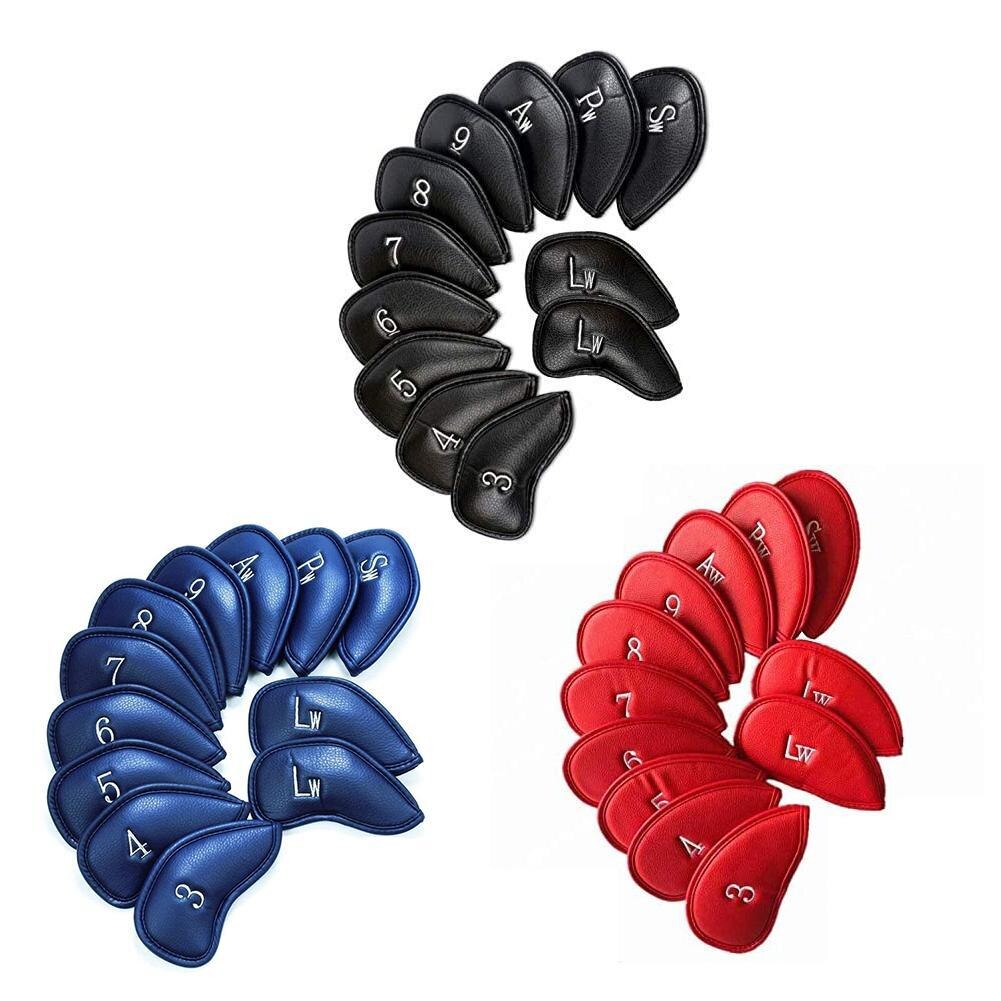 12 Stks/set Golf Club Beschermhoes Golf Ijzer Cover Sleeve Cover Bescherming Cue Cap