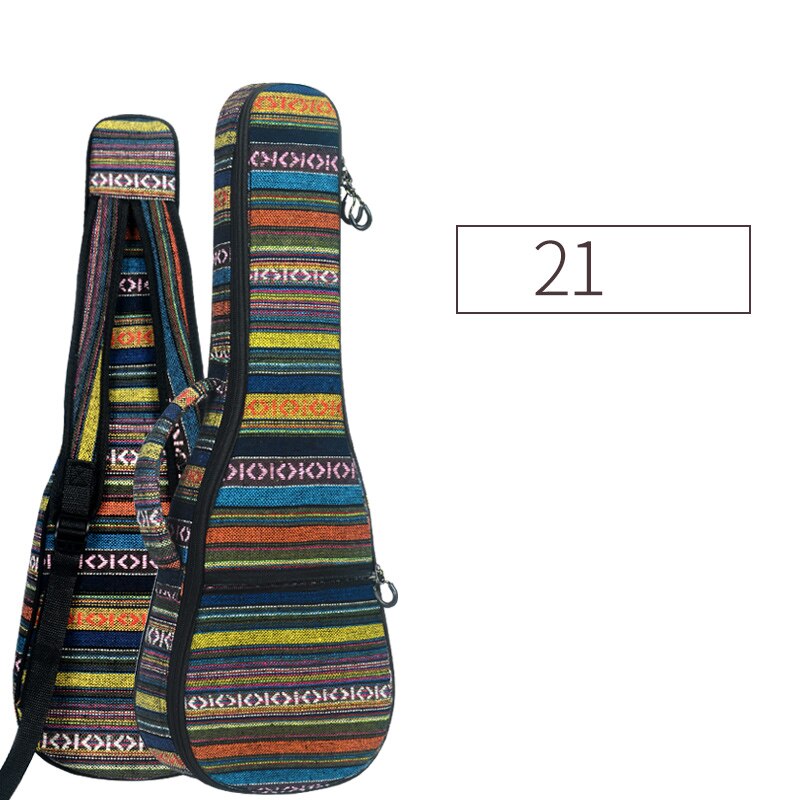 21/23/26 Inch Ukulele backpack plus Cotton Shoulder Guitar Bag Ukulele Thick Ethnic-Style Piano Sets: A2