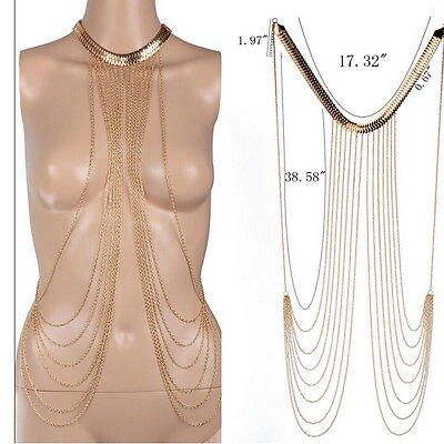 Women Necklaces&Pendants Tassel Alloy Punk Long Necklace Female Jewelry Sexy Chain Necklace