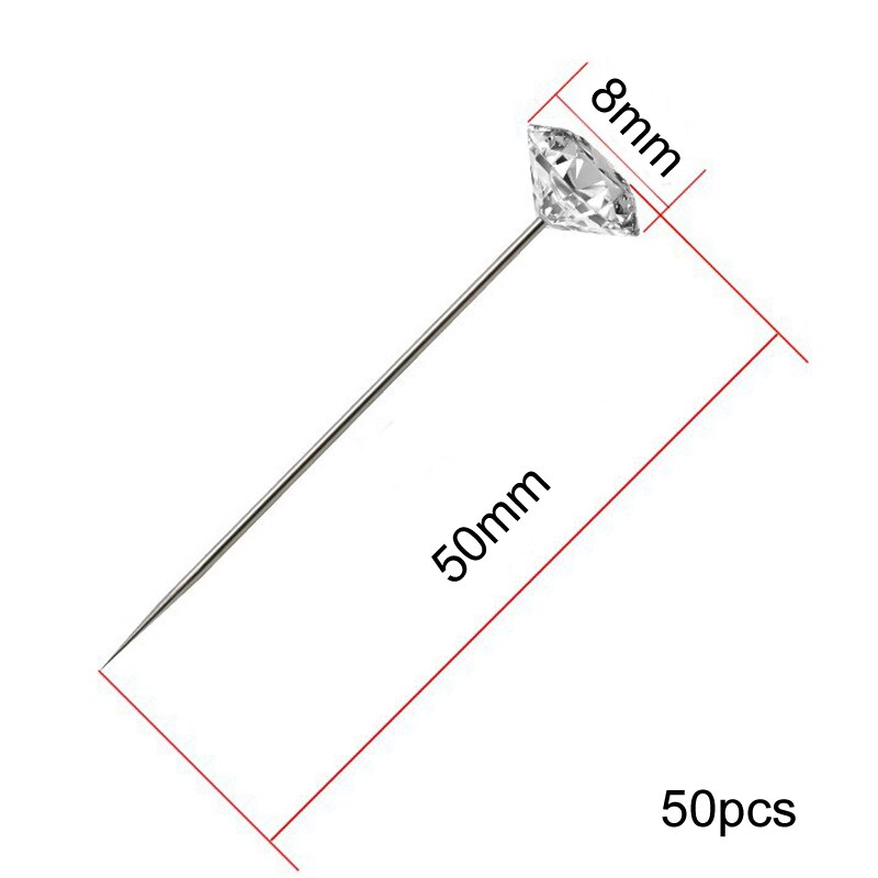 1 æske tøj synåle nålepuder corsages nåle sytilbehør lige stifter bryllup buket nåle synåle: 50 x 8mm 50 stk