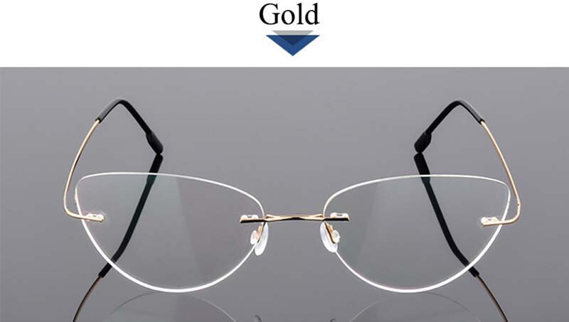 Oydch frameloze stralingsbestendige leesbril voor mannen en vrouwen, universele anti-blue-ray licht dioptriebestendige bril: +100 / Goud