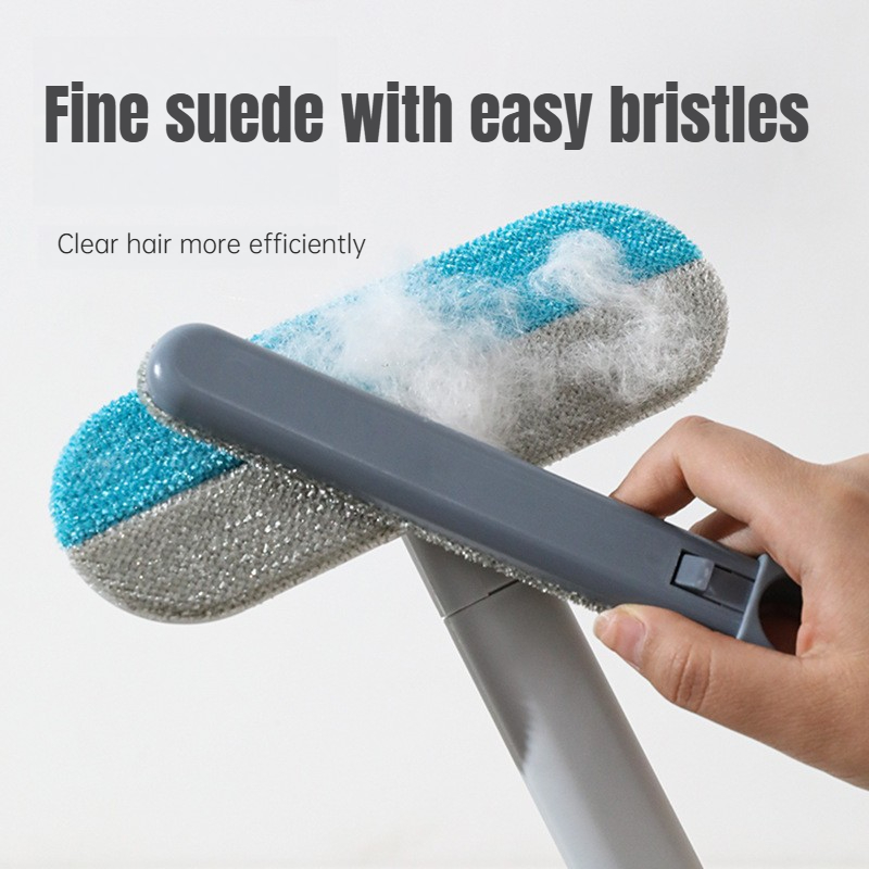 Long Handle Pet Hair Remover Brush Static Cat Hair Cleaner for Carpets Cat Trees Beds Ideal for Cat Furniture Cleaning