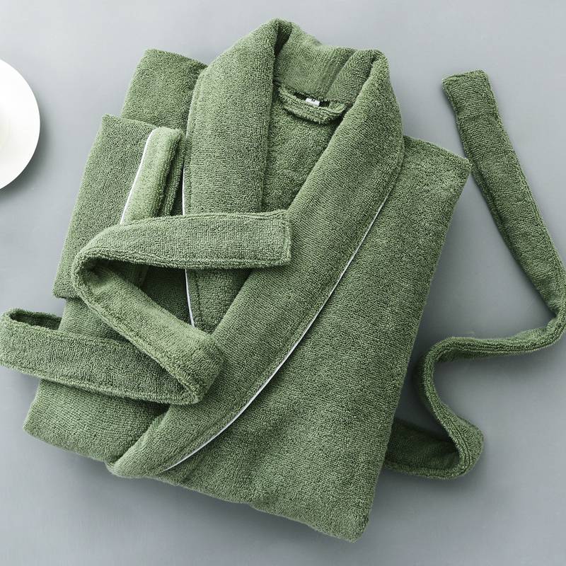 Morgonrock herr bomull vinterfrotté morgonrock herr par pyjamas handduk sovkläder kimono badrockar morgonrock herr badrock