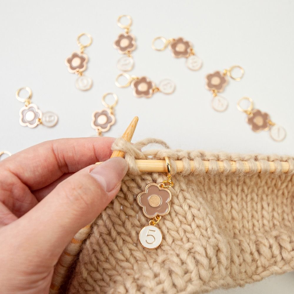 Flower Stitch Markers, Alloy Enamel Crochet Stitch Marker Charms Locking Stitch Marker DIY Handmade for Knitting