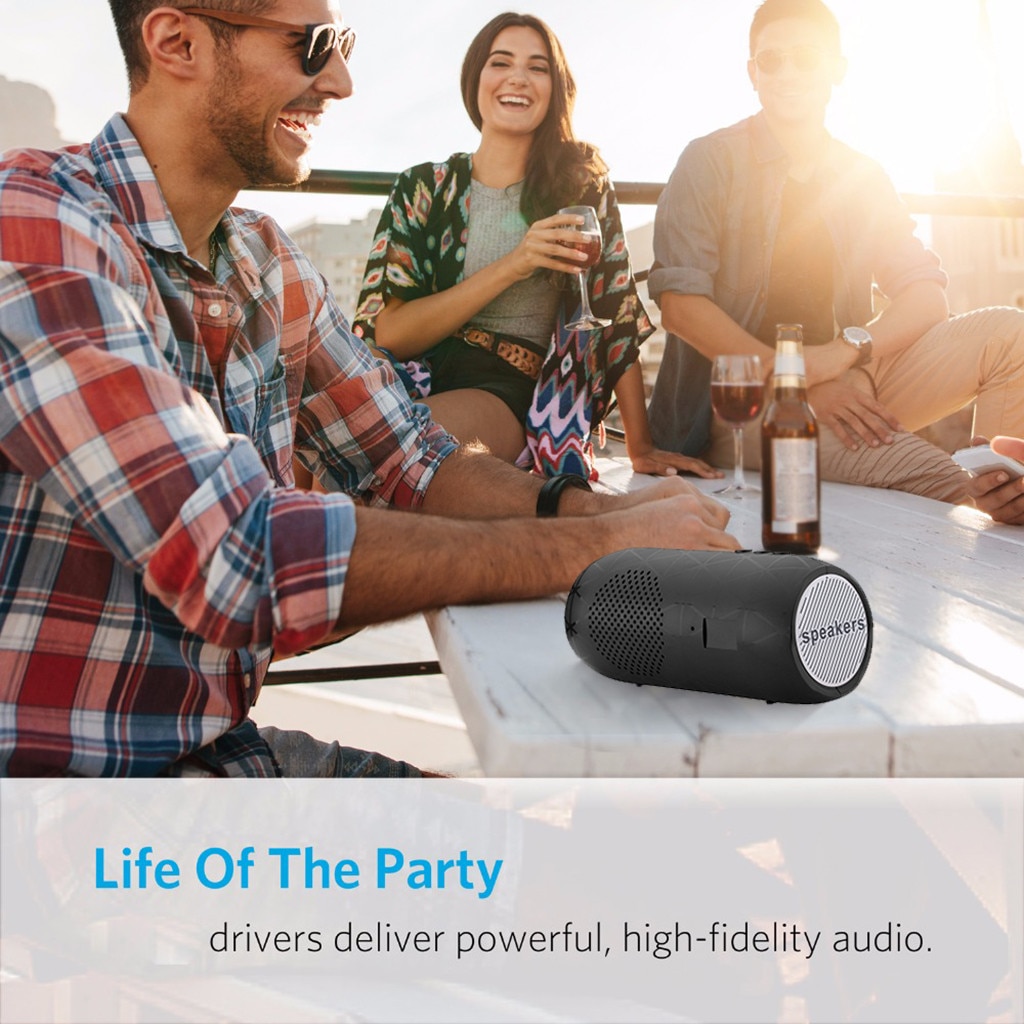 Bluetooth Speaker Draagbare Outdoor Luidspreker Draadloze Mini Kolom 6W Stereo Muziek Surround Ondersteuning Fm Voor Smartphone Pc 20j25