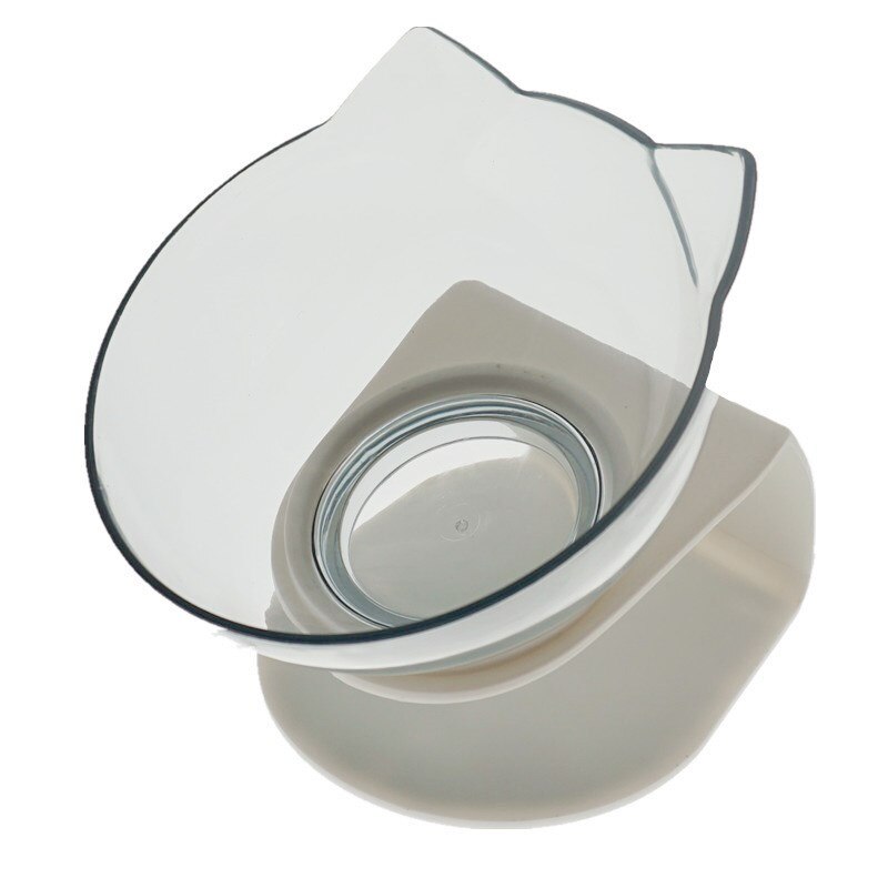Antislip dubbele kattenbak, hondenbak met standaard, voerbak voor katten, waterbak voor katten, voerbakken voor honden, voerbak voor honden, benodigdheden: Transparante enkele