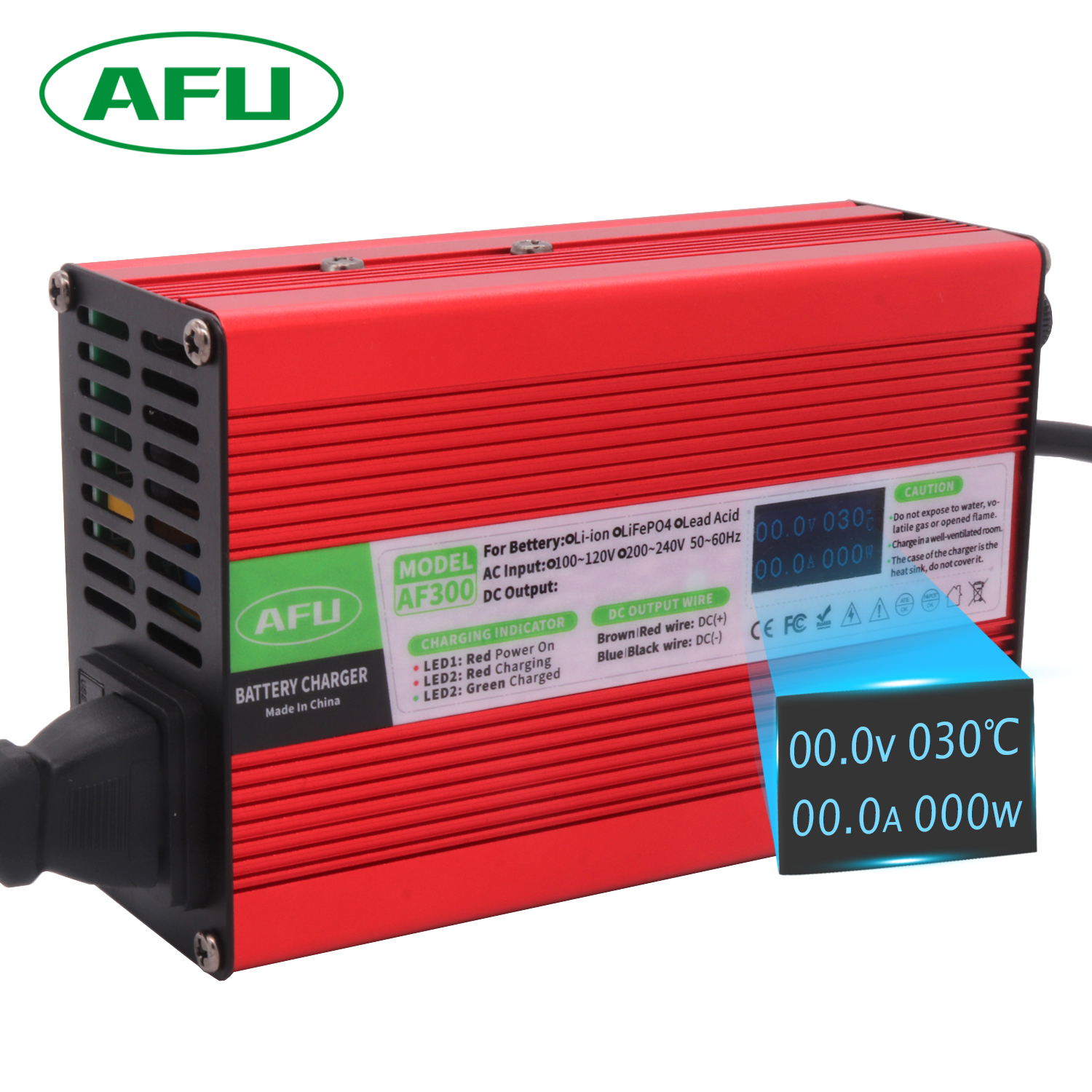 Chargeur 48V 5A Usd pour batterie au plomb AGM GEL VRLA OPZV extérieure 55,2 V, chargeur rapide avec affichage OLED