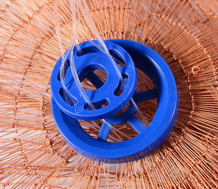 Finfisk kastenet brun multifilament med skive let kaste fangst fiskenet håndkast netværk lille net jagtfælde fluenet