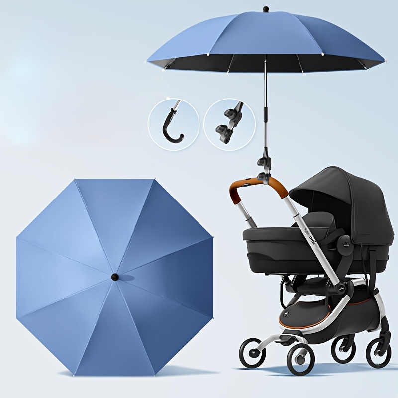 Premium Stroller Umbrella - Waterproof Sun & Rain Protection Durable 190T Canopy Manual Open Outdoor Sunshade Child Umbrella: Yellow