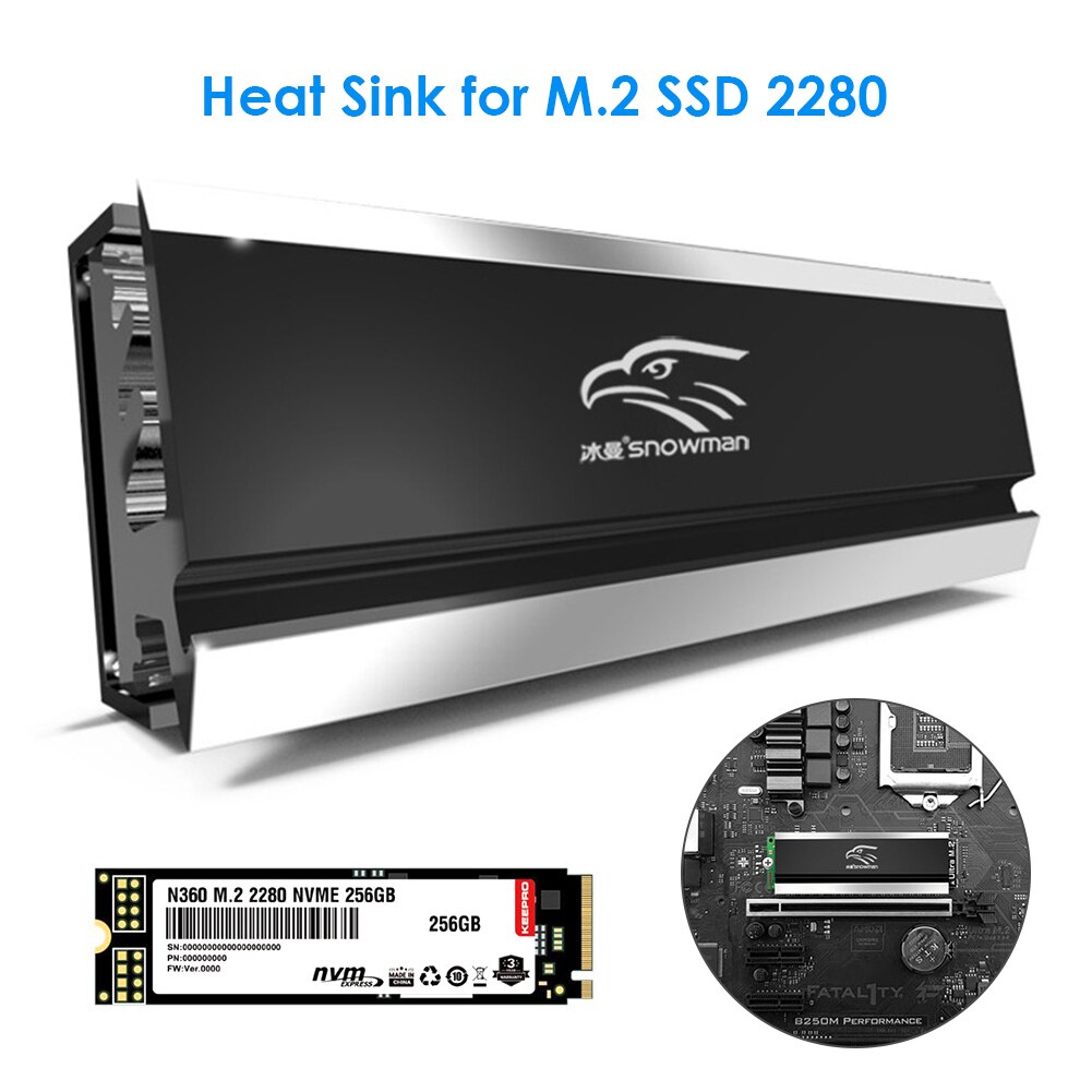 M.2 – dissipateur thermique SSD 2280, coussin de refroidissement pour disque dur, Base de refroidissement pour ordinateur de bureau