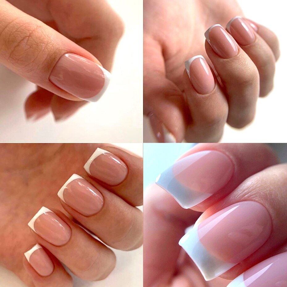 Pochoir pour faux-ongles français, modèle de d'ongles français, ombre ovale en V, coupe-bordure, outil d'art des ongles multi-tailles NF1834, 1 pièces