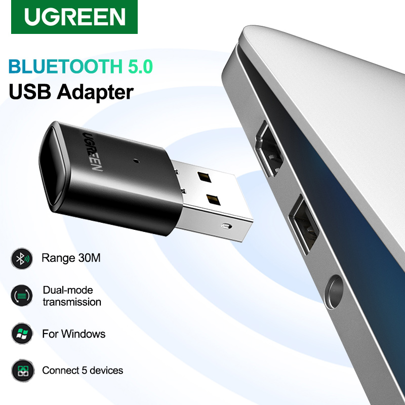 Ugreen-adaptador receptor Bluetooth 5,0, Dongle USB EDR para PC, transferencia inalámbrica, auriculares, altavoces, ratón, adaptador Bluetooth 5,0