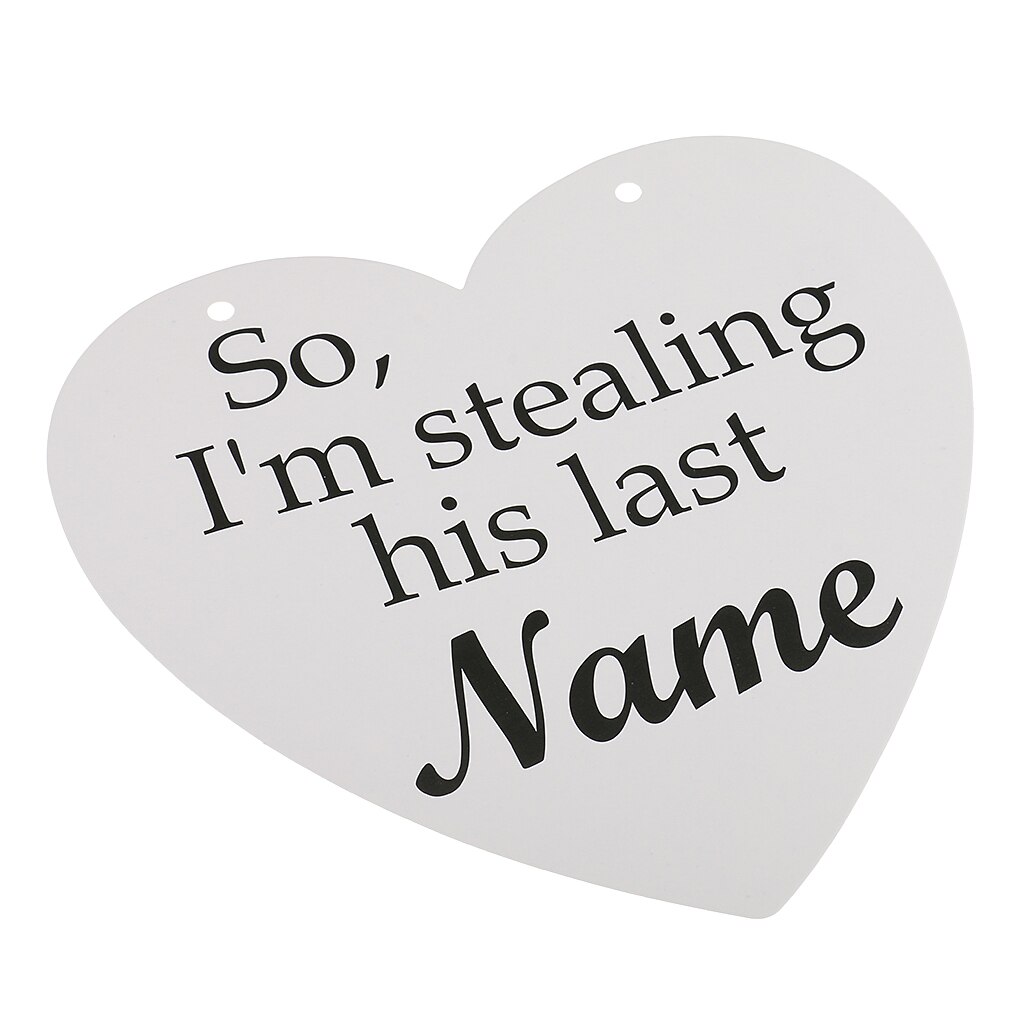 2 Pieces Funny Wedding Heart Photo Booth Props with Romantic Sayings Hanging Sign Decoration