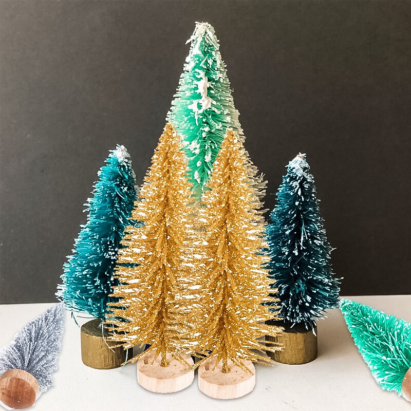 8 Stuks Jaar Kerst Mini Bomen Desktop Decoratie Mini Pijnboom Kerst Tafel Props Scene Decoratie Navidad Decor