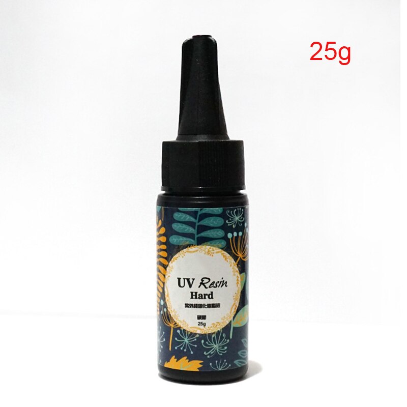 Gel de resina UV de secado rápido, no tóxico, transparente, con luz solar activada, 10/15/25/60/100/200g: 25g