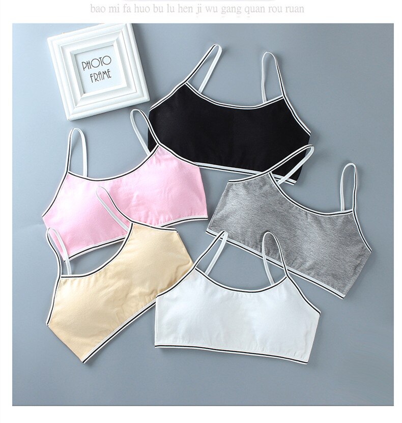 1Set intimo e mutandine per ragazze adolescenti top in cotone 100% gilet morbido traspirante slip da palestra per esterno reggiseno da allenamento per 8 16T