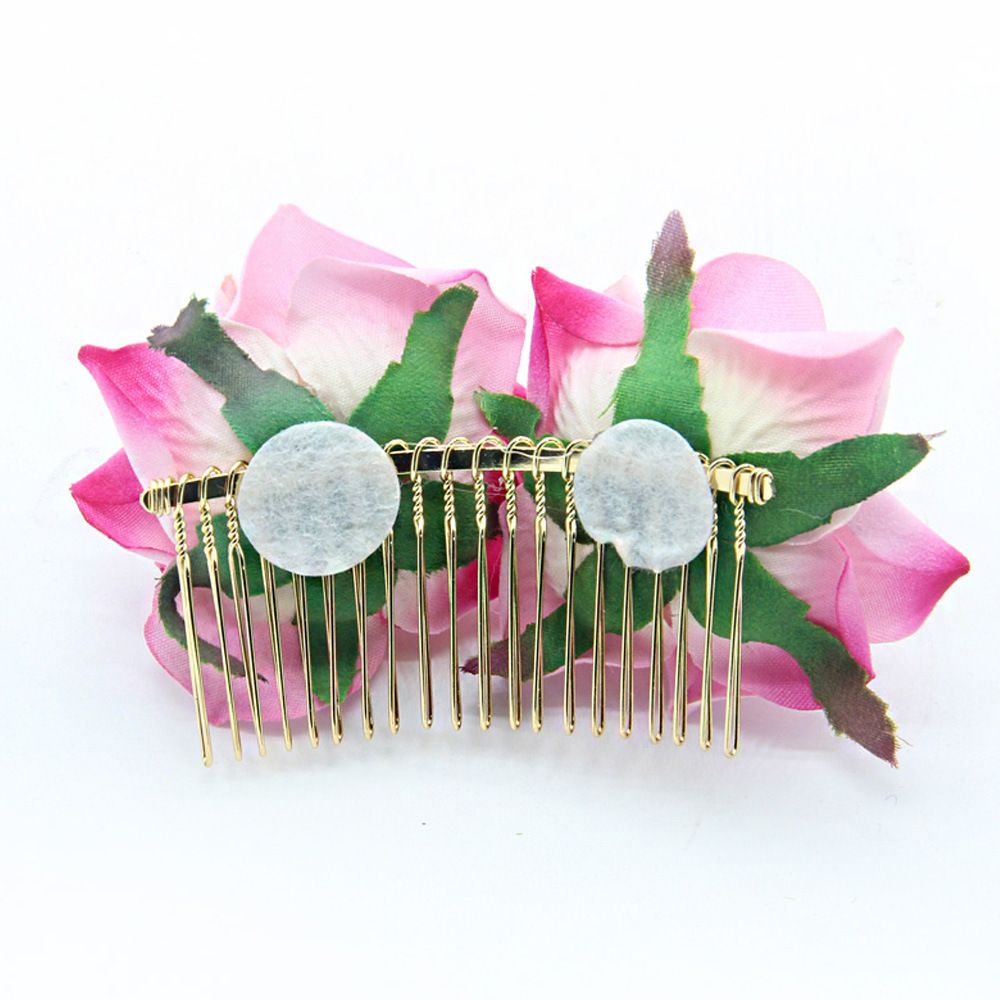 Peineta de flores para mujer, joyería de boda hecha a mano, tocado de graduación, accesorios para el cabello con dijes, 1 piezas