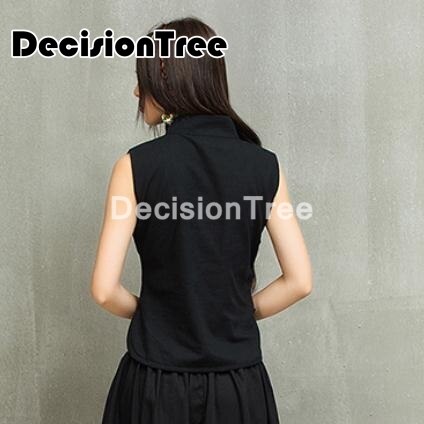 Chaleco qipao bordado vintage chino , chalecos chinos sin mangas, abrigo qipao con botones, tops chinos para mujer, prendas de vestir, 2022