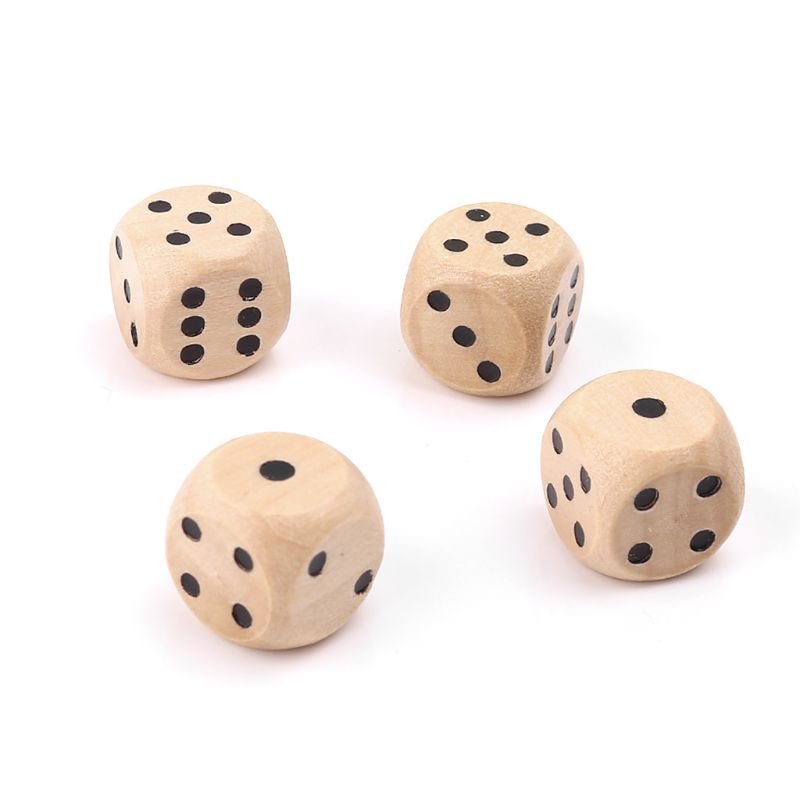 10pcs 6 Sided Wood Dice Point Cubes Round Corner Party Kid Toys Game 14*14*14mm Multi Sides Dice for Board Game